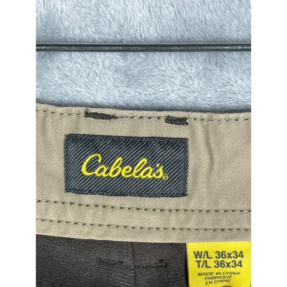 Cabelas Mens 36x34 Brown Roughneck Double Knee Stretch Lined Work Utility Pants